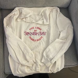 Vintage The Links at Spanish Bay at Pebble Beach Collared Long Sleeve Sweatshirt